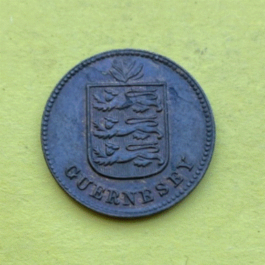 BRONZE - Guernsey 1 Double  1933 | George VI. / George V.   
