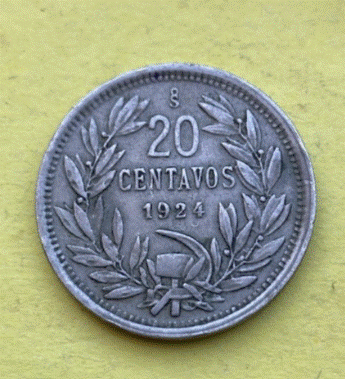  Chile 20 Centavos  1924 |  Republik   