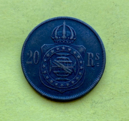  Brasilien 20 Réis  1869 | Kaiser Peter II   