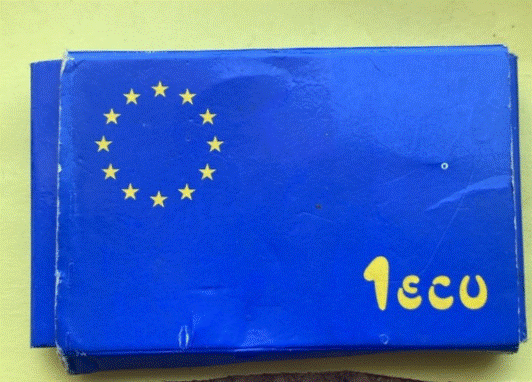  Spanien 1 ECU 1989 Die Entführung von Europa | Orognal Holzbox   