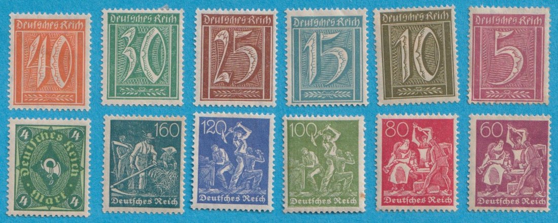  Deutsches Reich Marken aus  Mi.158 - 173 mit Falz   