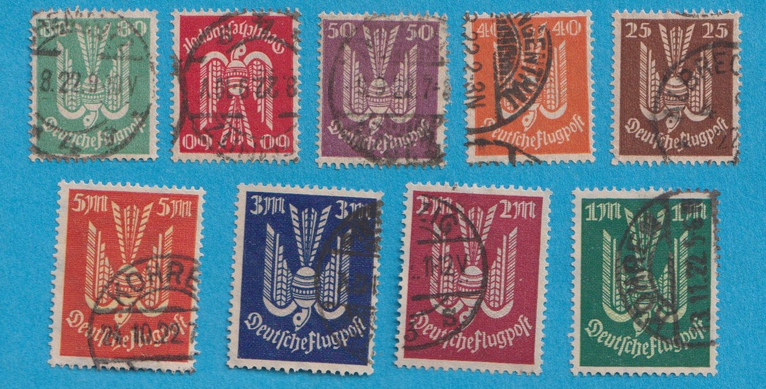  Deutsches Reich  Mi.210 - 218 Wz.2 kompl. gestempelt   