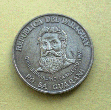  Paraguay 500 Guarani  1997 Wert über dem Gebäude   