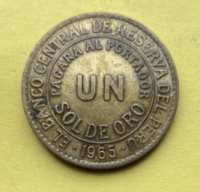  Peru 1 Sol  1965 | UN SOL DE ORO   