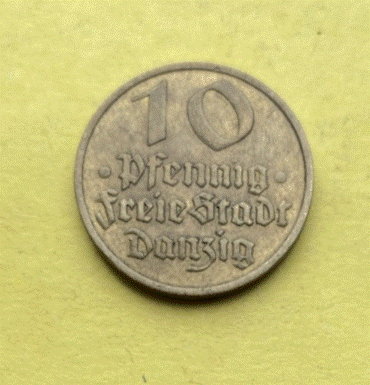  Freie Stadt Danzig  10 Pfennig  1932   