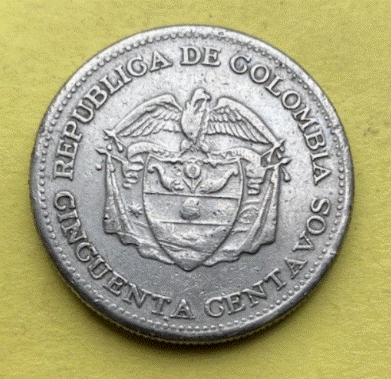  Kolumbien 50 Centavos  1959 | SIMON BOLIVAR   