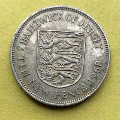  Jersey 10 New Pence  1968 Elizabeth II.   
