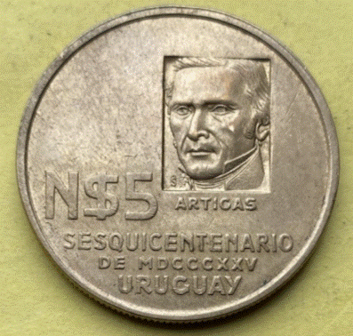  Uruguay 5 neue Pesos 1975 | Revolutionäre Bewegung   