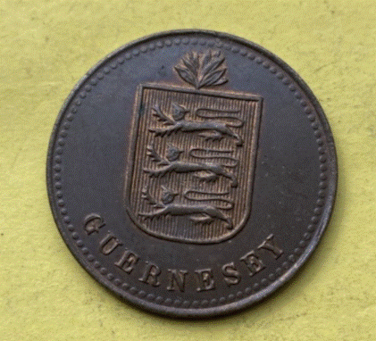  BRONZE - Guernsey 4 Doubles  1920 | George VI. / George V.   