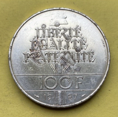  SILBER - Frankreich 100 Franken  1987 | Gilbert du Motier, Marquis de La Fayette   