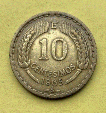  Chile 10 Centesimos  1965 |   