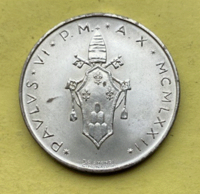  SILBER - Vatikan 500 Lire  1970 - 1976  | Papst Paul VI.   