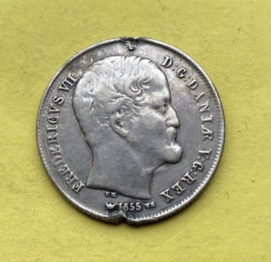  SILBER - Dänemark 1/2 Rigsdaler R.M.  1854 | 	Friedrich VII   