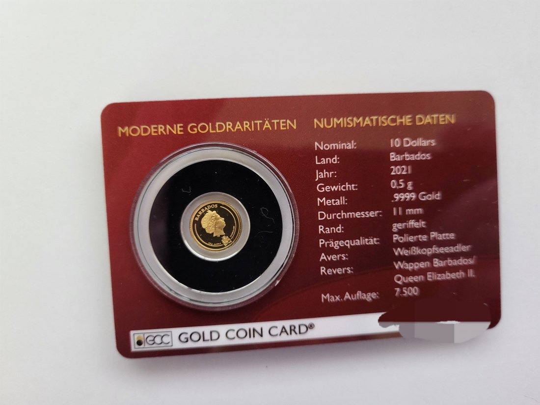  10 Dollar 2021 35 Jahre American Eagle 9999/0,5g Goldmünze Barbados Spittalgold9800 (5525   
