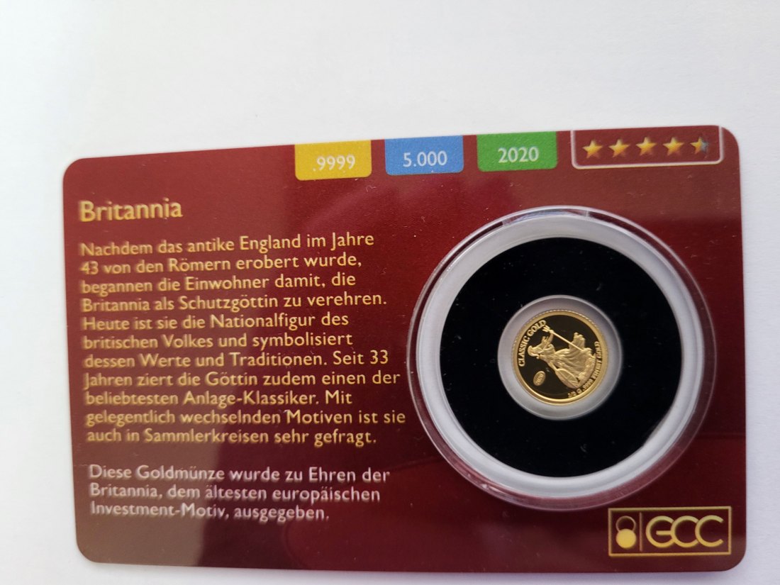  5 Dollar 2020 Britannia Goldmünze 0,5g 9999 Fiji Fidschi Spittalgold9800 (5525   