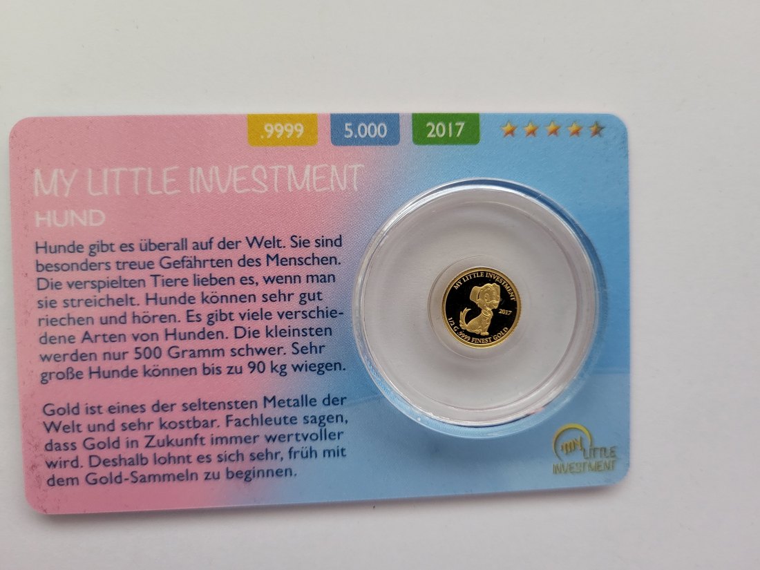  10 Dollar 2017 Goldmünze Hund 0,5g 9999 Solomon Island Spittalgold9800 (5525   