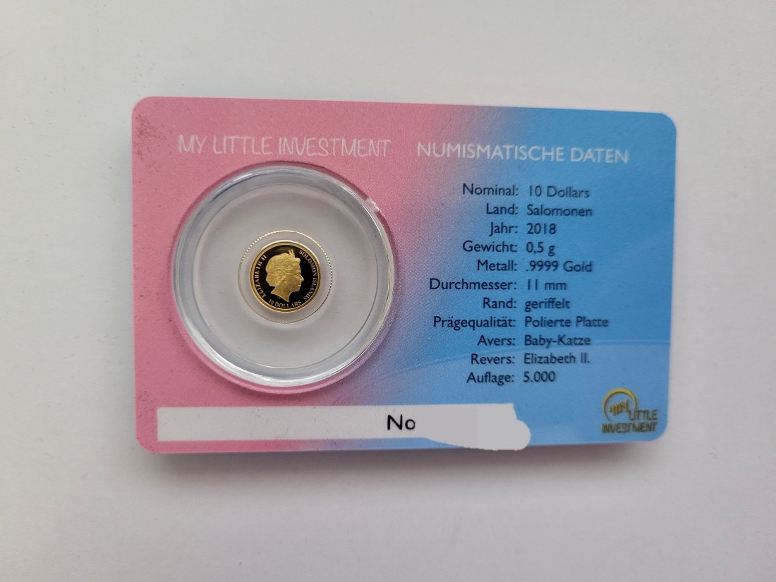  10 Dollar 2018 Goldmünze Katze 0,5g 9999 Solomon Island Spittalgold9800 (5525   