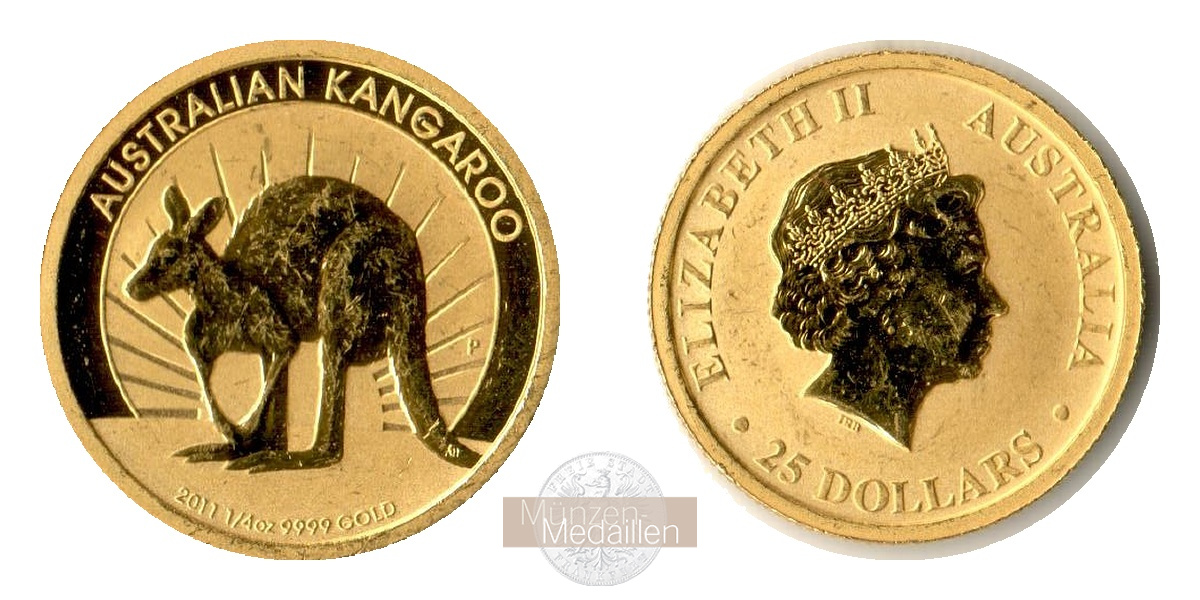 Australien MM-Frankfurt Feingewicht: 7,78 Gold 25 Dollar (Kangaroo) 2011 