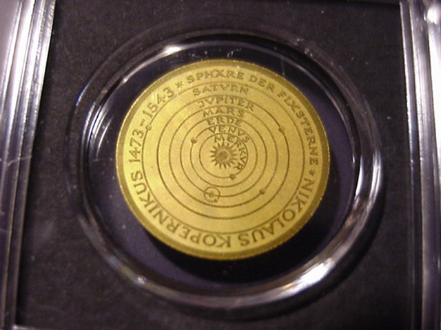  BRD 5 DM Nachbildung in 999er Gold Nikolaus Kopernikus   