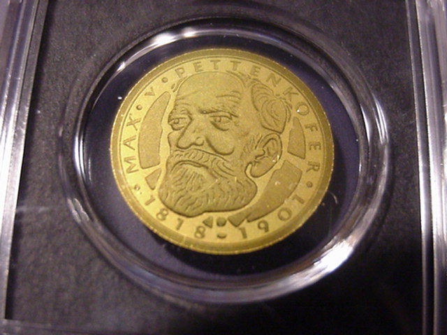 BRD 5 DM Nachbildung in 999er Gold Max von Pettenkofer