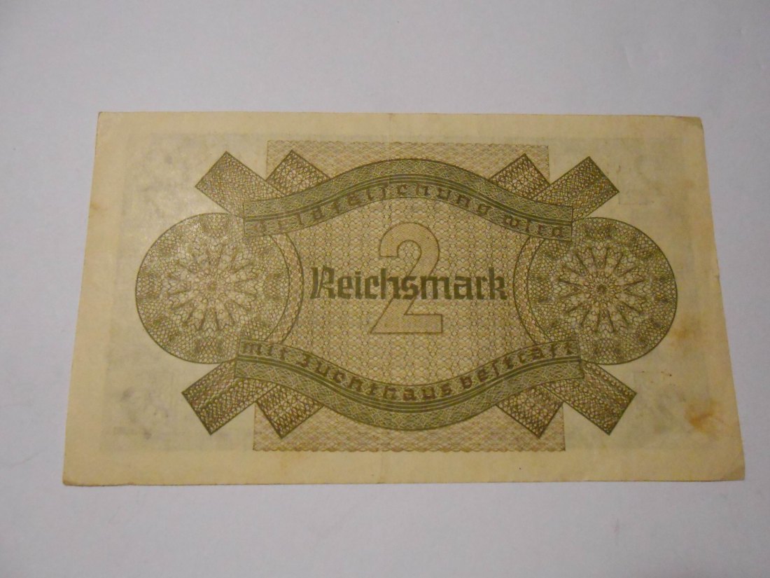  #L33 Zwei Reichsmark Reichskreditkassen o.D. Ro-552b), neu ZWK-3b) KN 8stellig N 19195473   