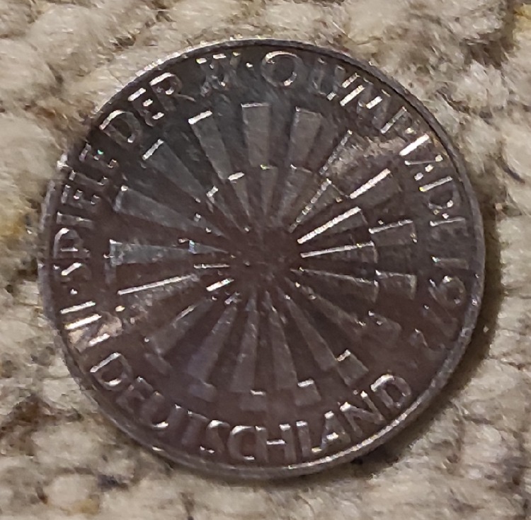  Deutschland 10 Mark 1972 D, SILBER, XX. Olympische Sommerspiele, München 1972 - Emblem In Deutschl   