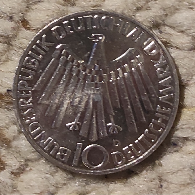  Deutschland 10 Mark 1972 D, SILBER, XX. Olympische Sommerspiele, München 1972 - Emblem In Deutschl   