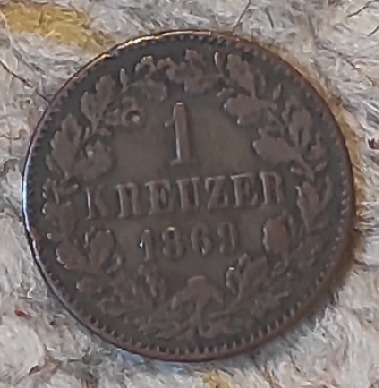  Deutschland / Baden 1 Kreuzer 1869   