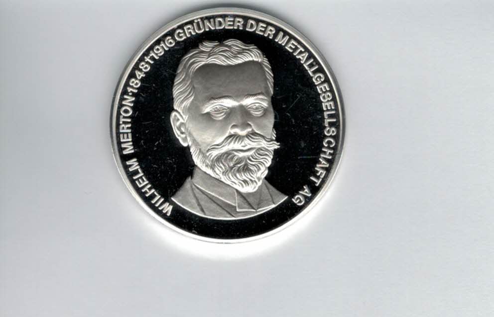  Silbermedaille 1985 Wilhelm Merton Gründer der Metall 999/19,9g Deutschland Spittalgold9800 (3469)   