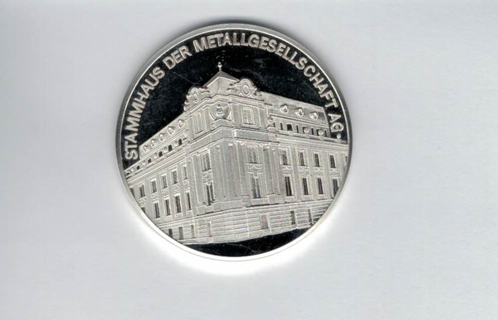  Silbermedaille 1986 Stammhaus der Metallgesellschaft 999/19,9g Deutschland Spittalgold9800 (3469)   
