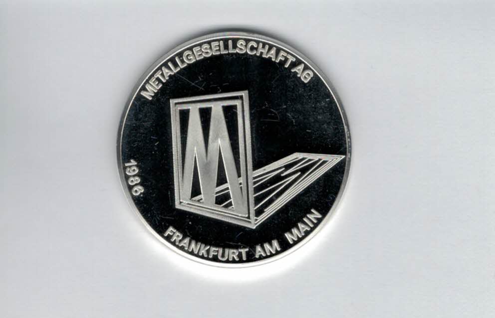  Silbermedaille 1986 Stammhaus der Metallgesellschaft 999/19,9g Deutschland Spittalgold9800 (3469)   