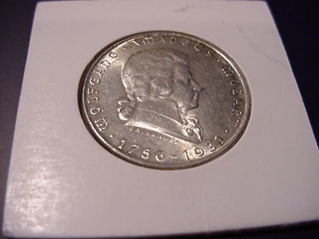  Österreich Erste Rep. 2 Schilling Wolfgang Amadeus Mozart 1931   