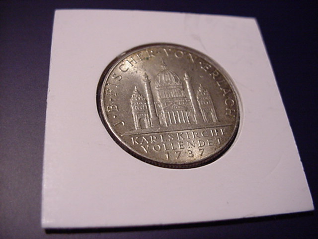  Österreich Erste Rep. 2 Schillng J.B.Fischer von Erlach 1937   