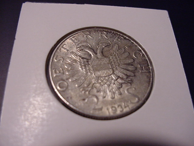  Österreich Erste Rep. 2 Schillng Dr. Engelbert Dollfuss 1934   