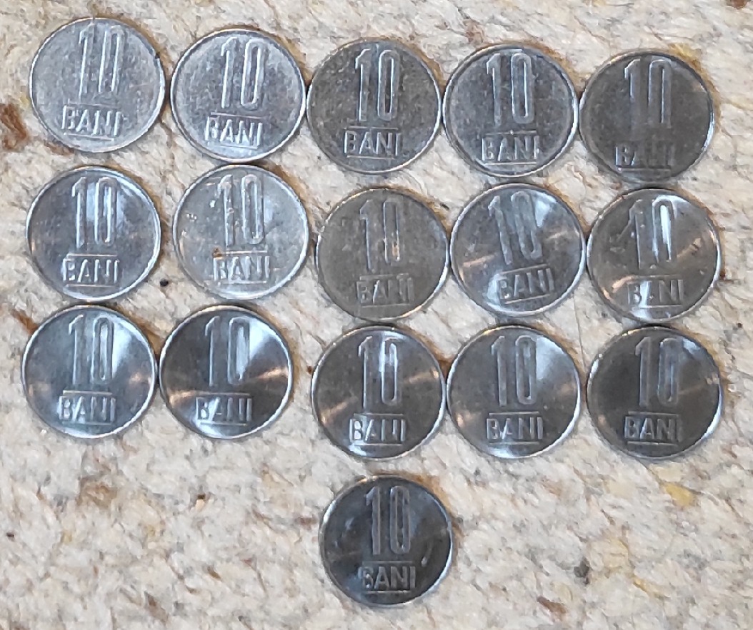  Set 079: Rumänien Münzlot mit 16 x 10 Bani verschiedener Jahrgänge   