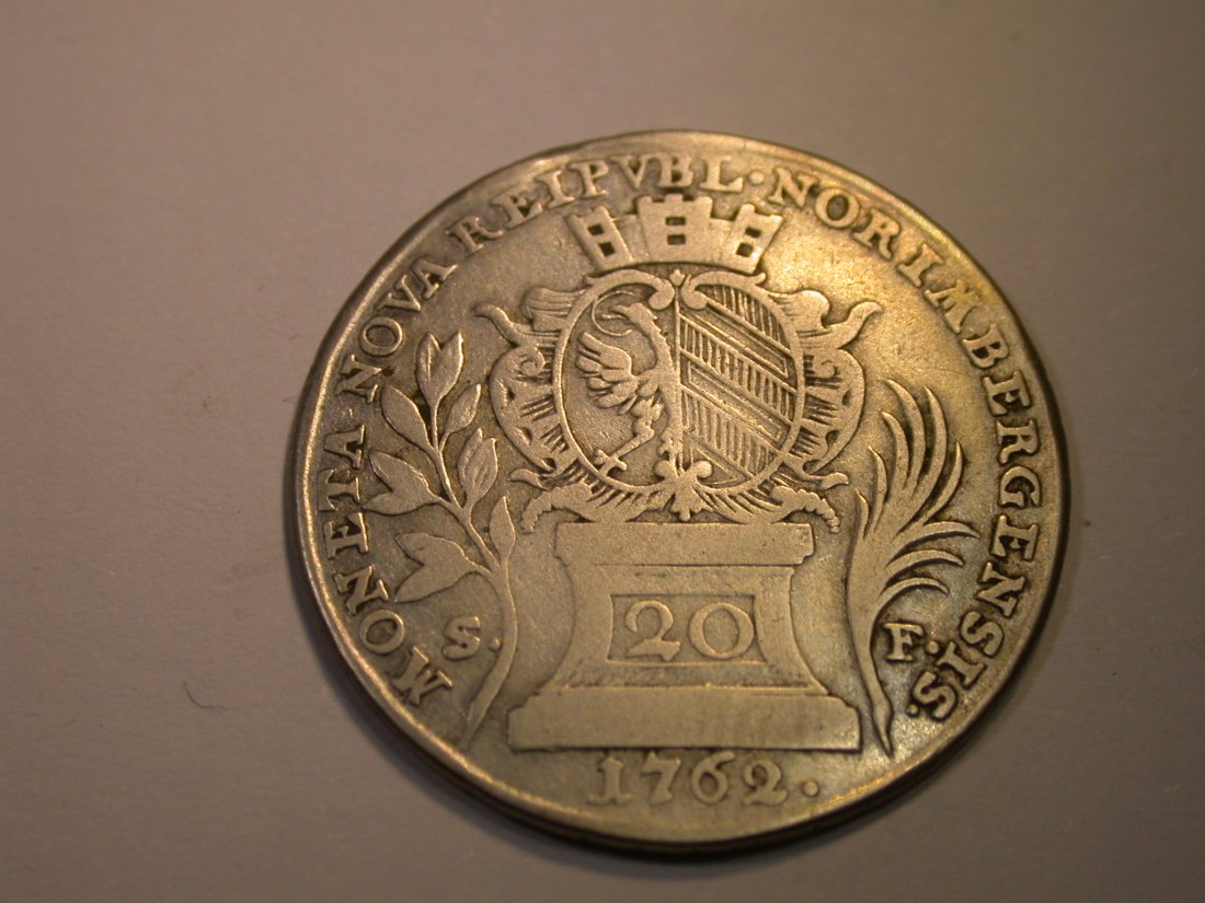  K03 Nürnberg  20 Kreuzer 1762 in fast sehr schön     Originalbilder   