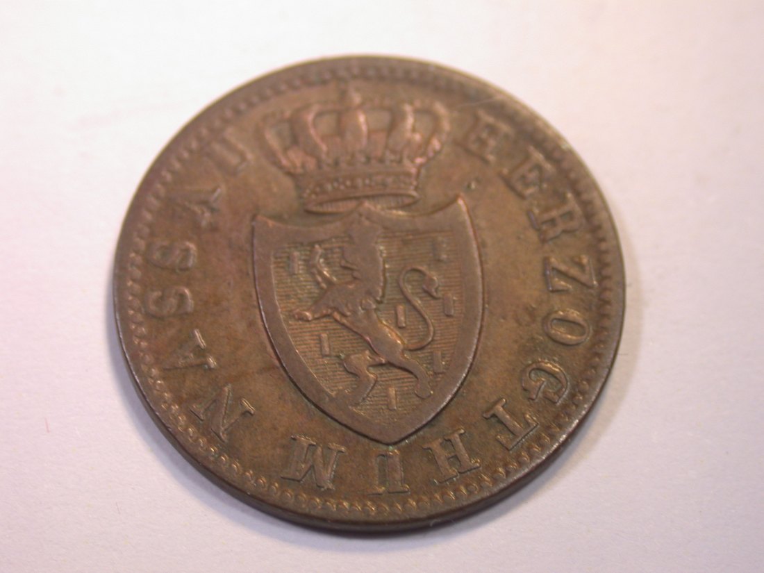  K03 Nassau  1 Kreuzer 1848 in ss+   Originalbilder   