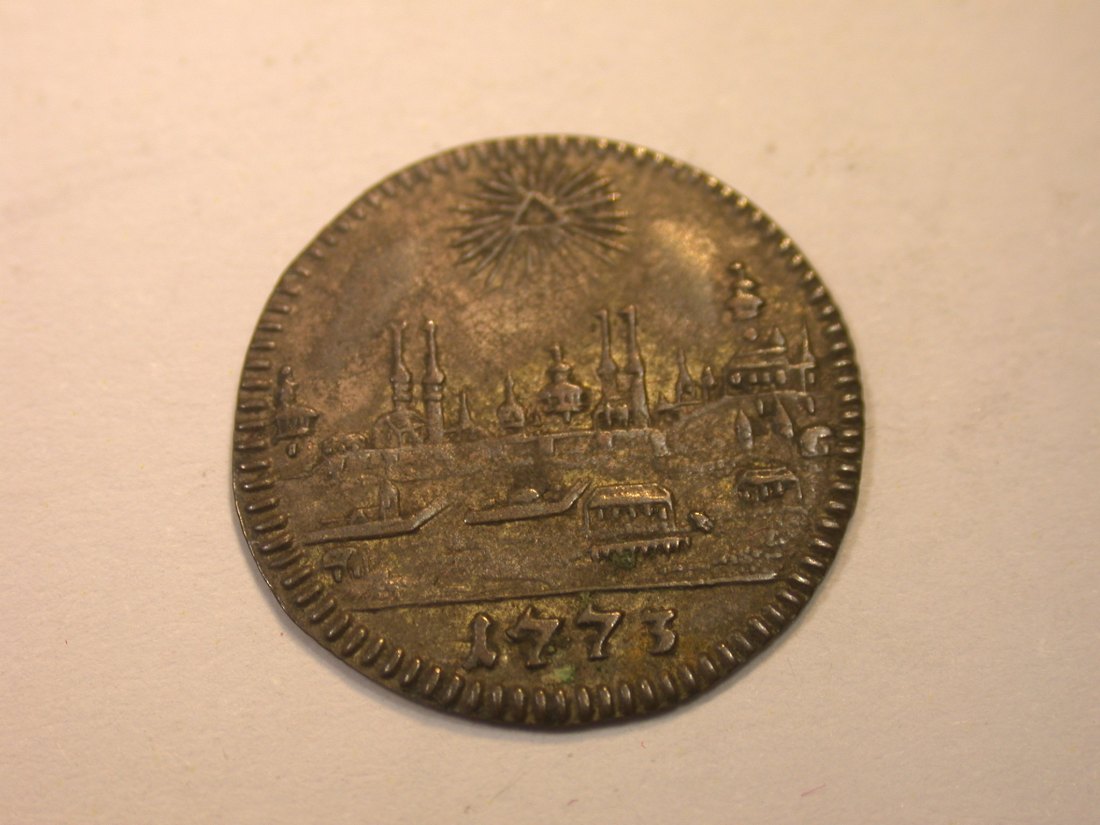  K03 Nürnberg 1 Kreuzer Stadtansicht 1773 in ss+  Originalbilder   