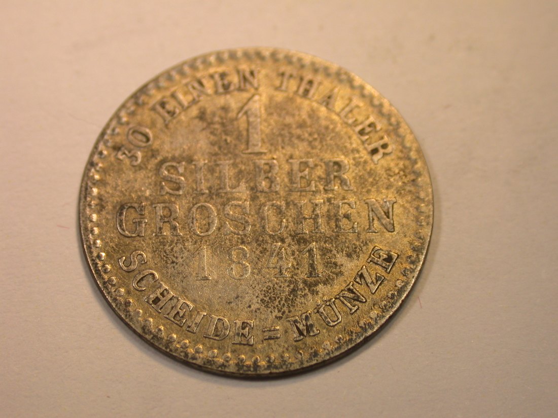  K03 Hessen-Kassel 1 Silbergroschen 1841 in s+  Originalbilder   
