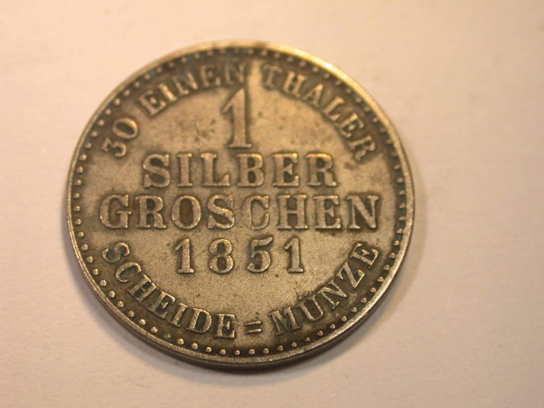  K03 Hessen-Kassel 1 Silbergroschen 1851 in ss  Originalbilder   