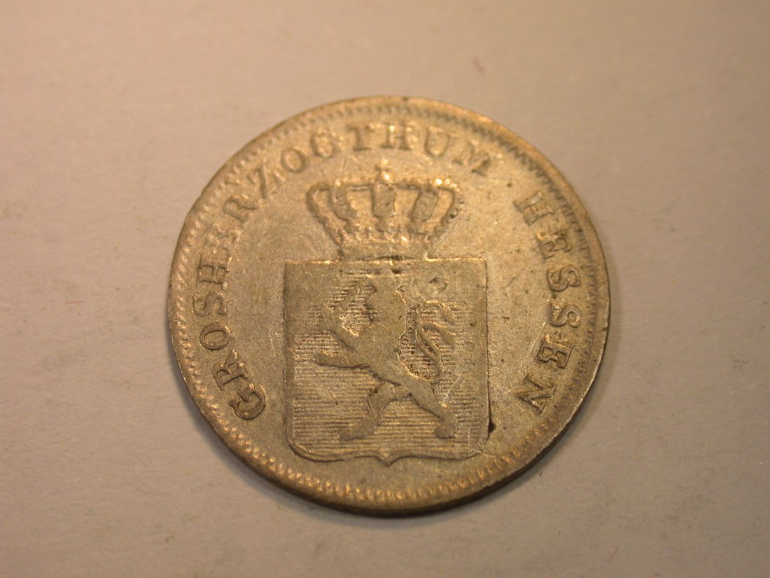  K03 Hessen-Darmstadt  3 Kreuzer 1855 in s-ss   Originalbilder   