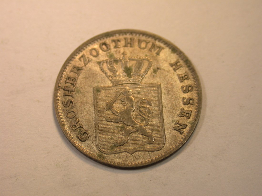 K03 Hessen-Darmstadt  3 Kreuzer 1856 in ss/ss+    Originalbilder   