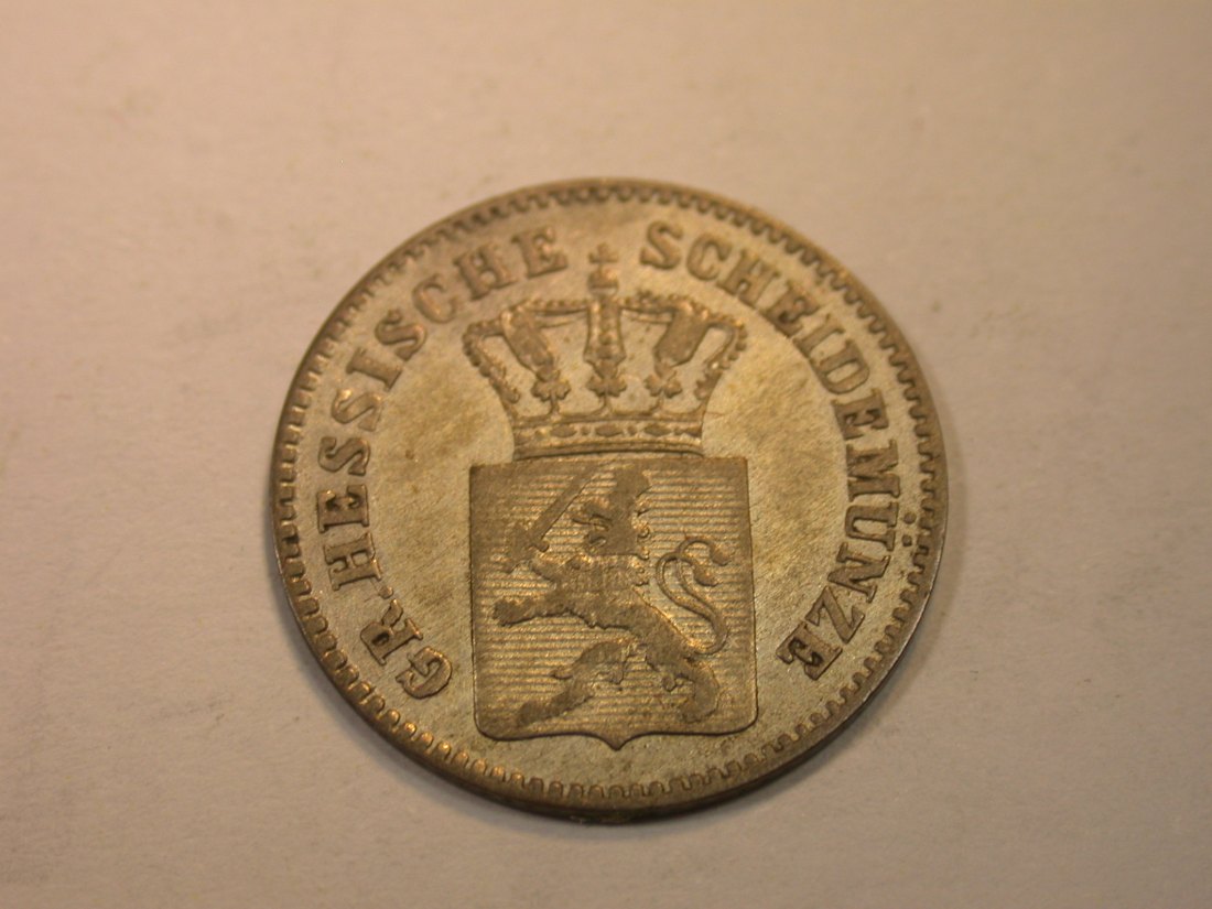  K03 Hessen-Darmstadt  3 Kreuzer 1865 in ss-vz/vz    Originalbilder   