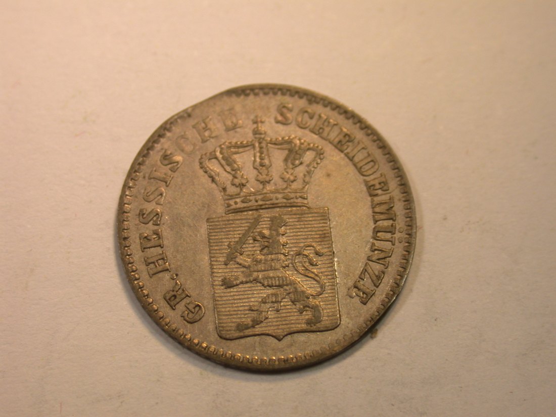  K03 Hessen-Darmstadt  3 Kreuzer 1866 Zainende, leichte lichtenrader Prägung in vz-st  Originalbilder   