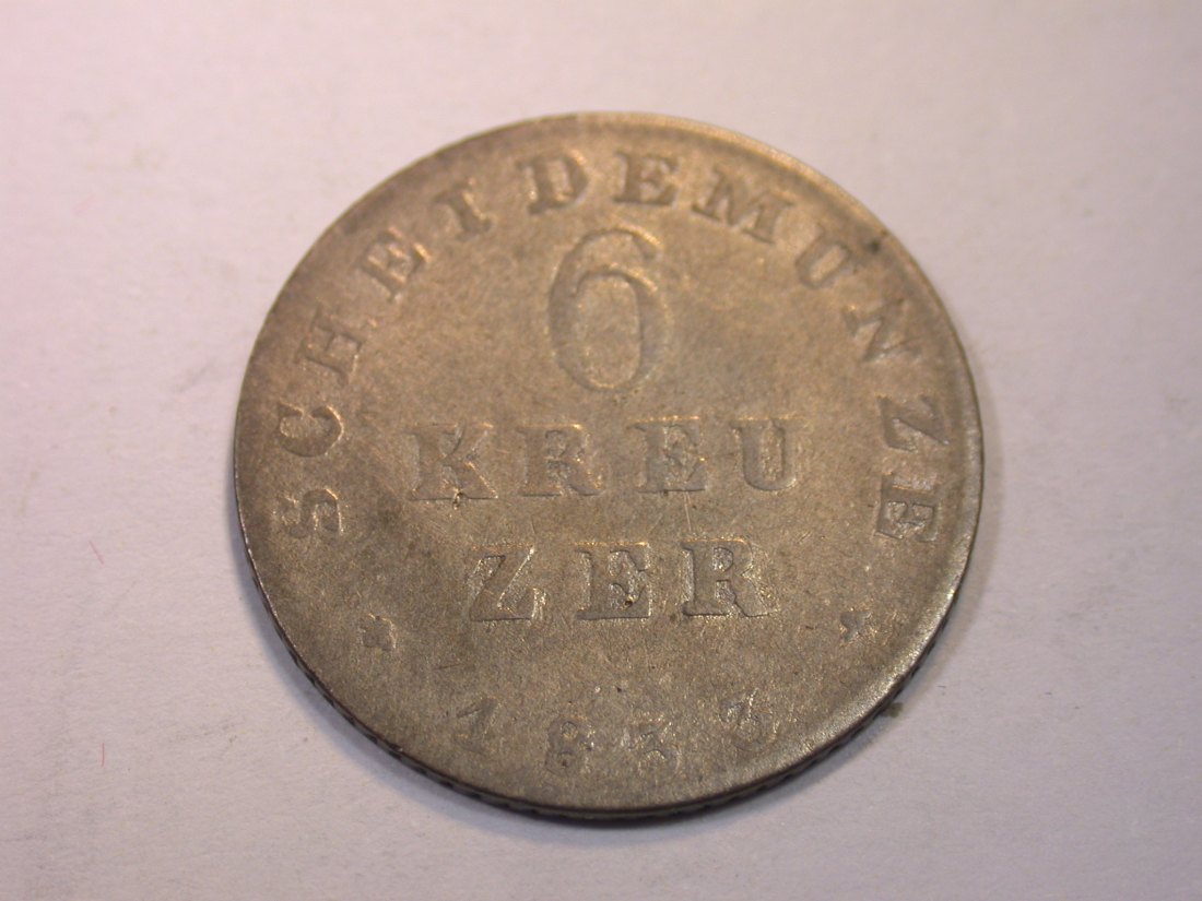  K03 Hessen-Darmstadt  6 Kreuzer 1833 in ss    Originalbilder   