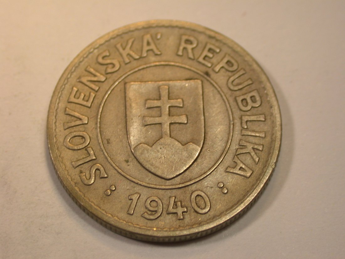  K03 Slowakei  1 Krone 1940 in ss/ss+  Originalbilder   