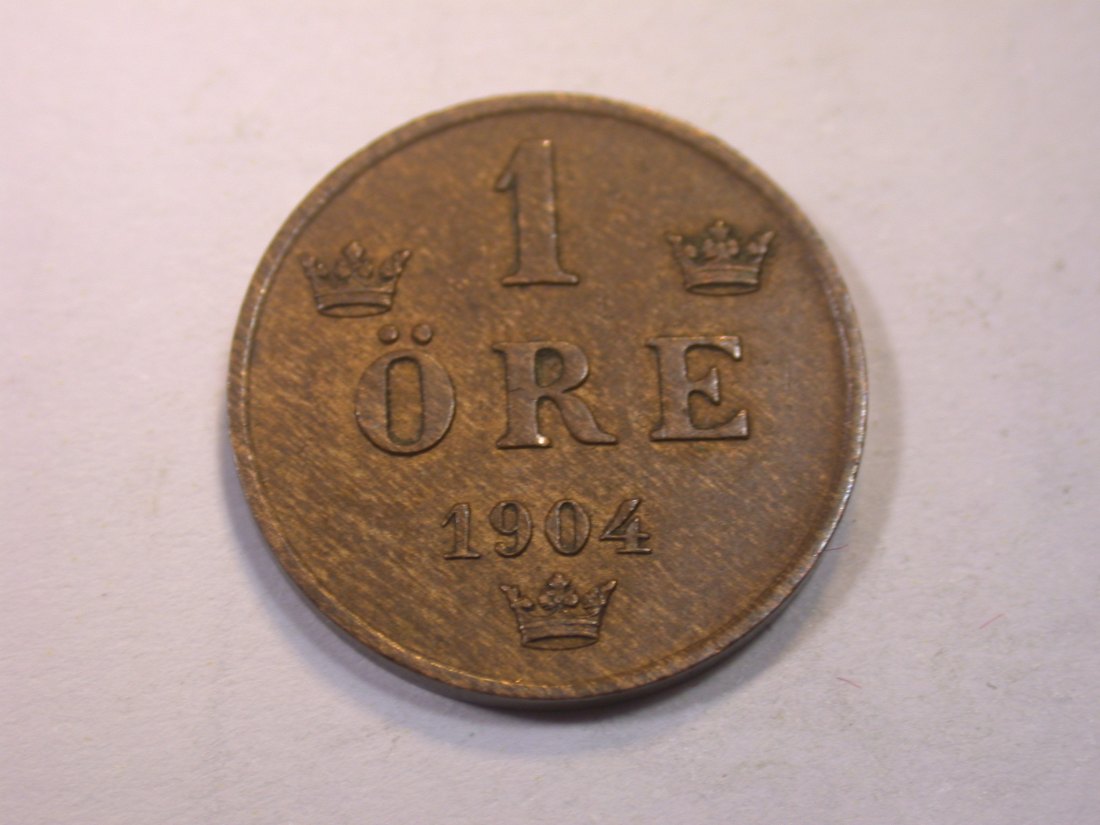 K03 Schweden 1 Öre 1904 in vz Originalbilder