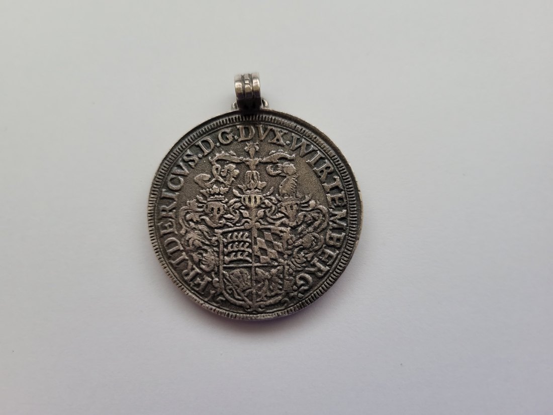  Silbermedaille Herzog Friedrich Württemberg Taler Anhänger 23,7g Deutschland Spittalgold9800 (3469)   