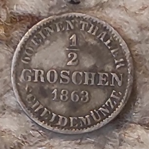  Hannover, altdeutsche Münze 1/2 Groschen 1863, SILBER   