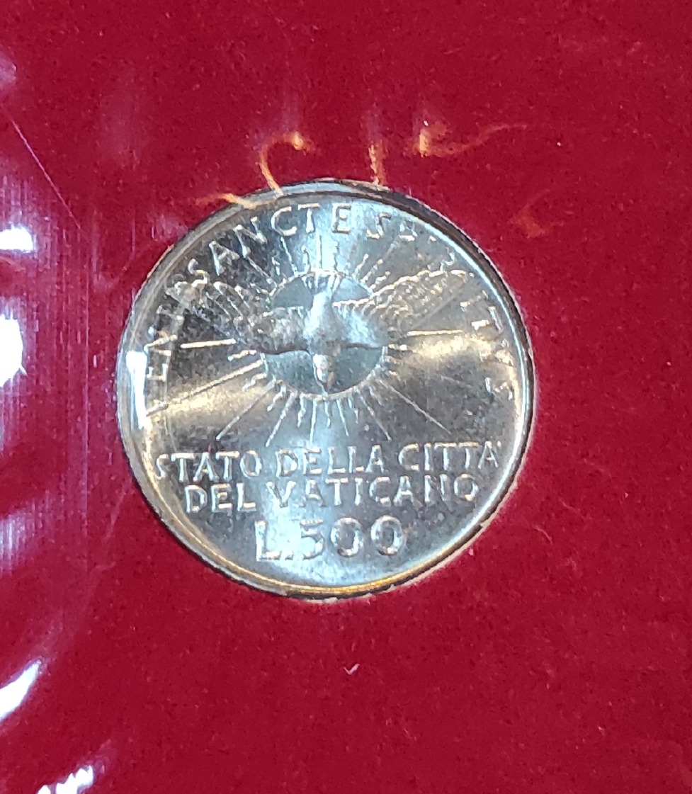  Vatikan 500 Lire 1963, SILBER, Original verschweißt   